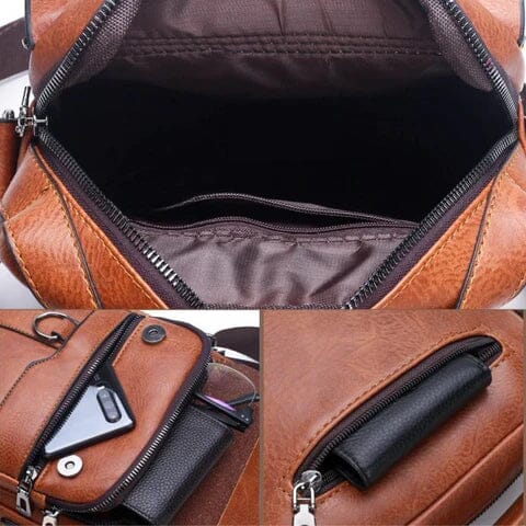 Bolsa Masculina de Couro + Carteira de Couro